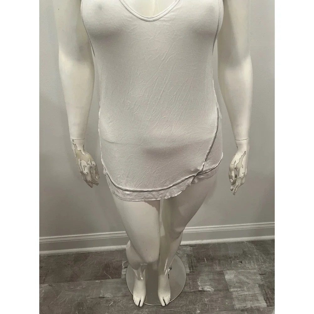 Free People Tank Top Womens Large White New Nectrine Racerback Scoop Neck Soft